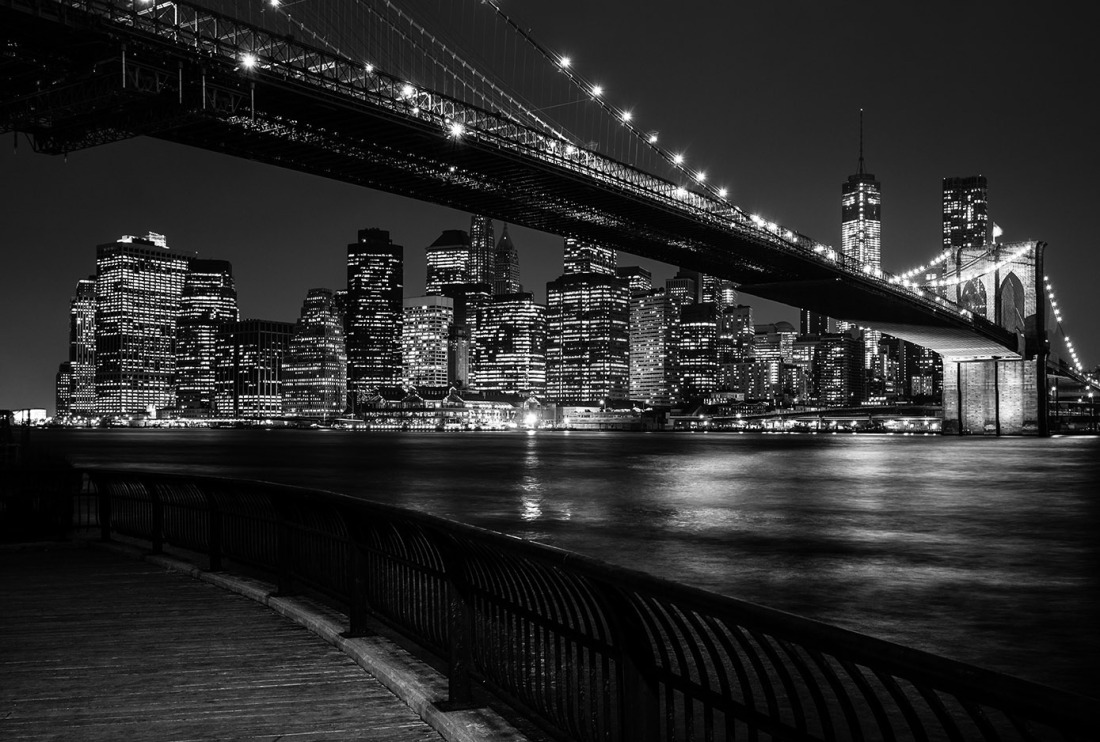 Jetzt bestellen » Fototapete Manhattan bei Nacht, New York ...