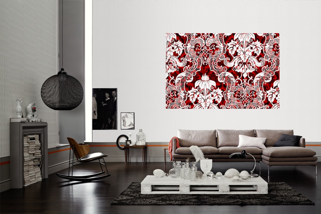 Jetzt bestellen » Fototapete Barock Ornament, | Rot livingwalls Modern